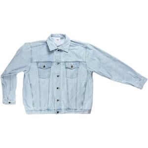 Vintage 90s Grand Trails Denim Trucker Jacket 2XLT Tall Light Wash Big and Tall